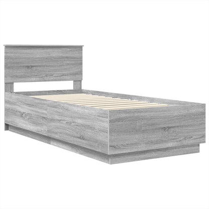 Struttura del letto con strisce LED Grigio Sonoma 100 x 200 cm