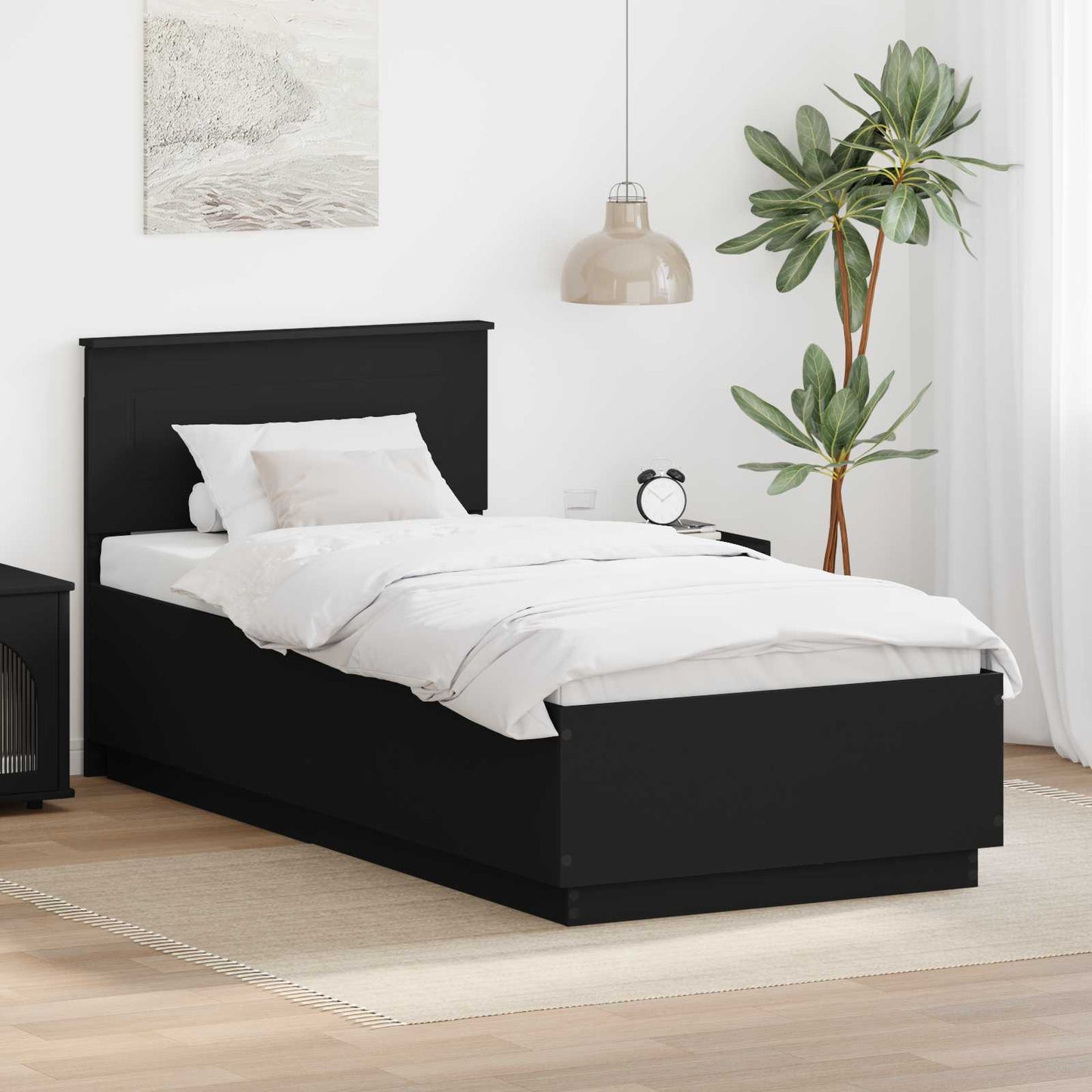 Struttura del letto Nero 90 x 190 cm Legno multistrato