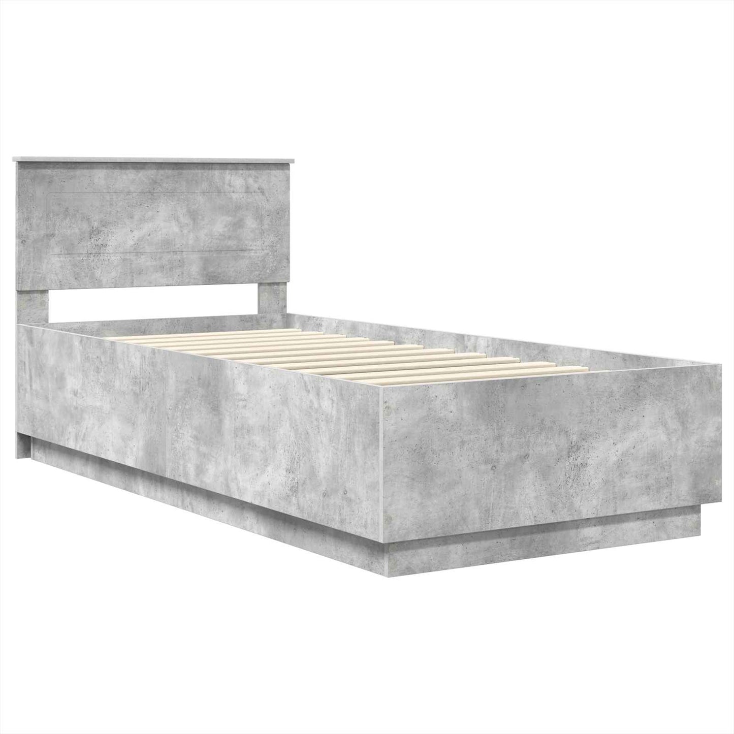 Struttura del letto con strisce LED Grigio cemento 90 x 200 cm