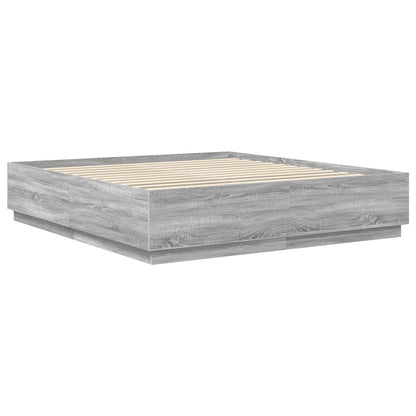 Struttura del letto con testiera Grigio Sonoma 180 x 200 cm