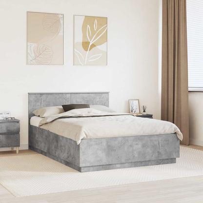 Struttura del letto con testiera Grigio cemento 160 x 200 cm
