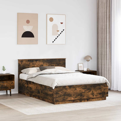 Struttura del letto Rovere fumÃ© 150 x 200 cm Legno multistrato