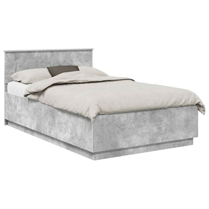 Struttura del letto con testiera Grigio cemento 135 x 190 cm