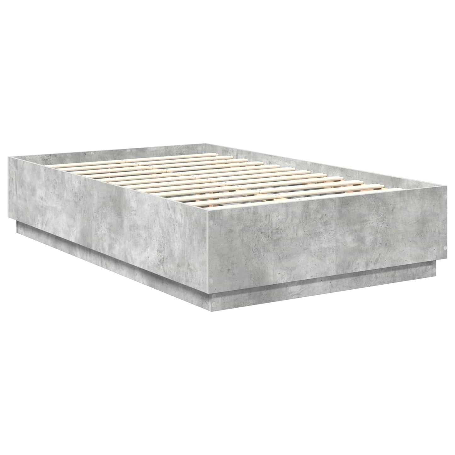 Struttura del letto con testiera Grigio cemento 135 x 190 cm