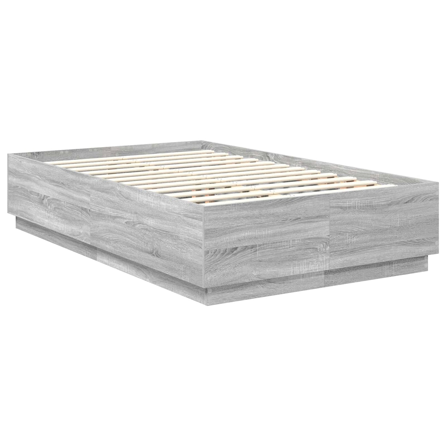 Struttura del letto con testiera Grigio Sonoma 135 x 190 cm