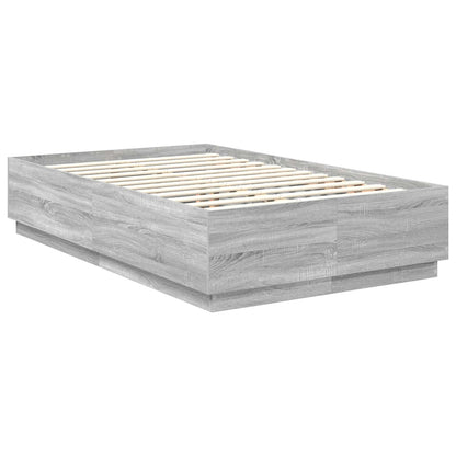 Struttura del letto con testiera Grigio Sonoma 135 x 190 cm