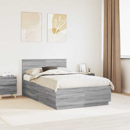 Struttura del letto con testiera Grigio Sonoma 120 x 200 cm