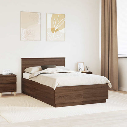 Struttura del letto con testiera Rovere Marrone 120 x 200 cm