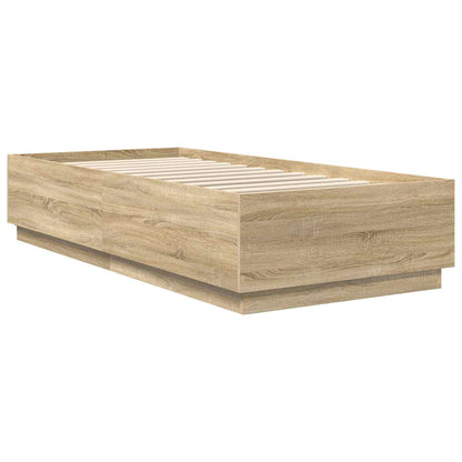 Struttura del letto con testiera Rovere Sonoma 100 x 200 cm