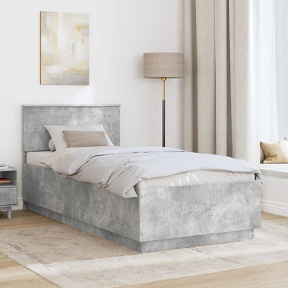 Struttura del letto con testiera Grigio cemento 100 x 200 cm