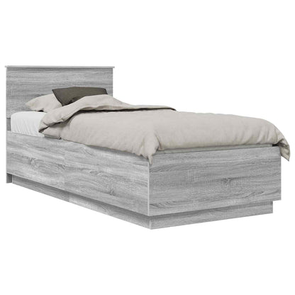 Struttura del letto con testiera Grigio Sonoma 100 x 200 cm