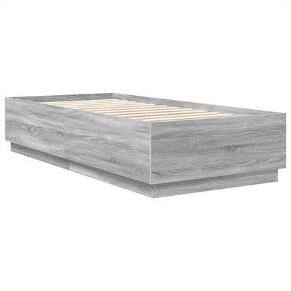 Struttura del letto con testiera Grigio Sonoma 100 x 200 cm