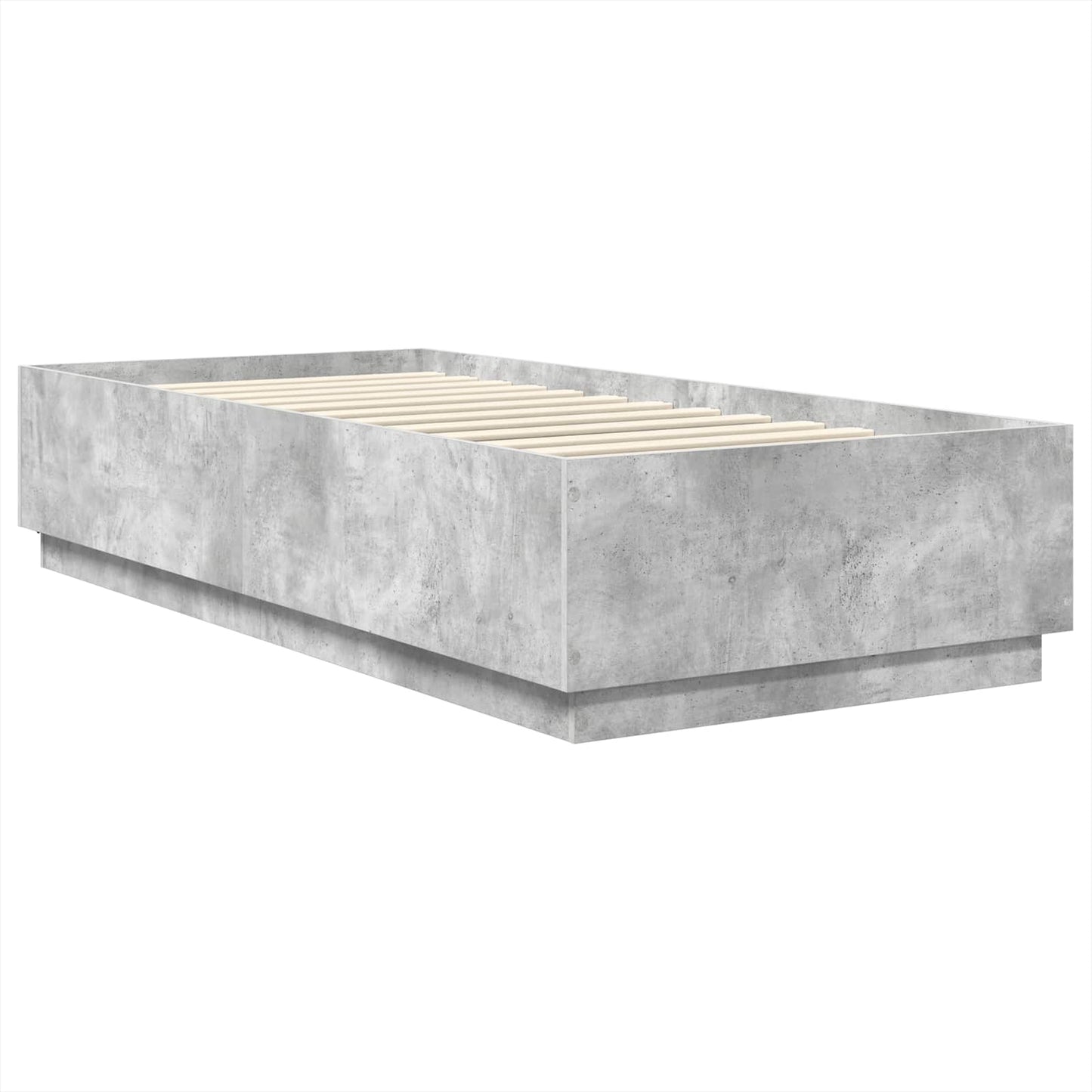 Struttura del letto con testiera Grigio cemento 70 x 190 cm