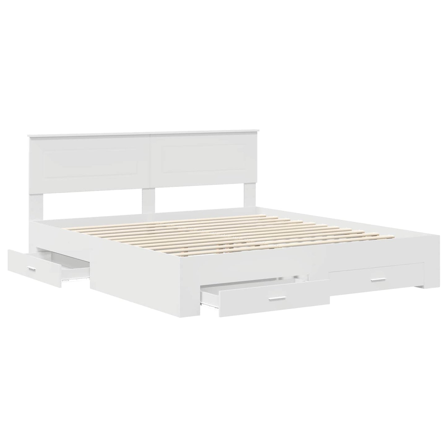 Struttura del letto Bianco 200 x 200 cm Legno multistrato
