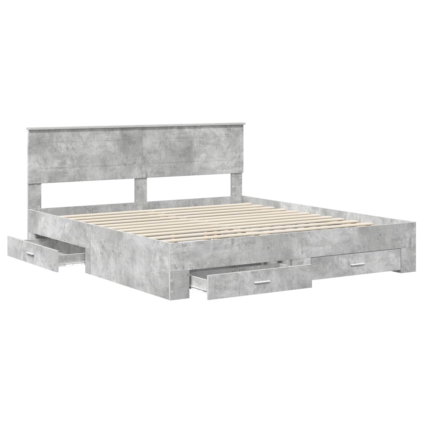 Struttura del letto con testiera Grigio cemento 200 x 200 cm