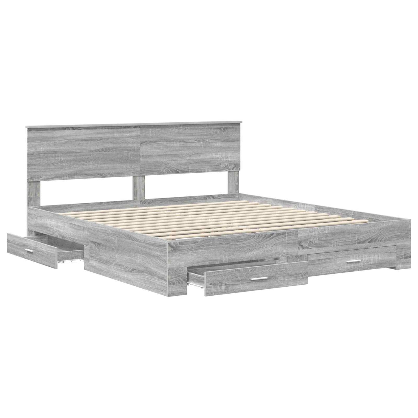 Struttura del letto con testiera Grigio Sonoma 200 x 200 cm