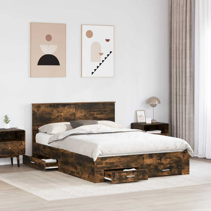 Struttura del letto Rovere fumÃ© 150 x 200 cm Legno multistrato