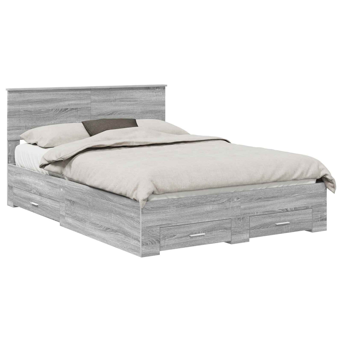 Struttura del letto con testiera Grigio Sonoma 150 x 200 cm