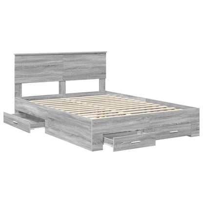 Struttura del letto con testiera Grigio Sonoma 150 x 200 cm