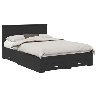 Struttura del letto Nero 140 x 190 cm Legno multistrato