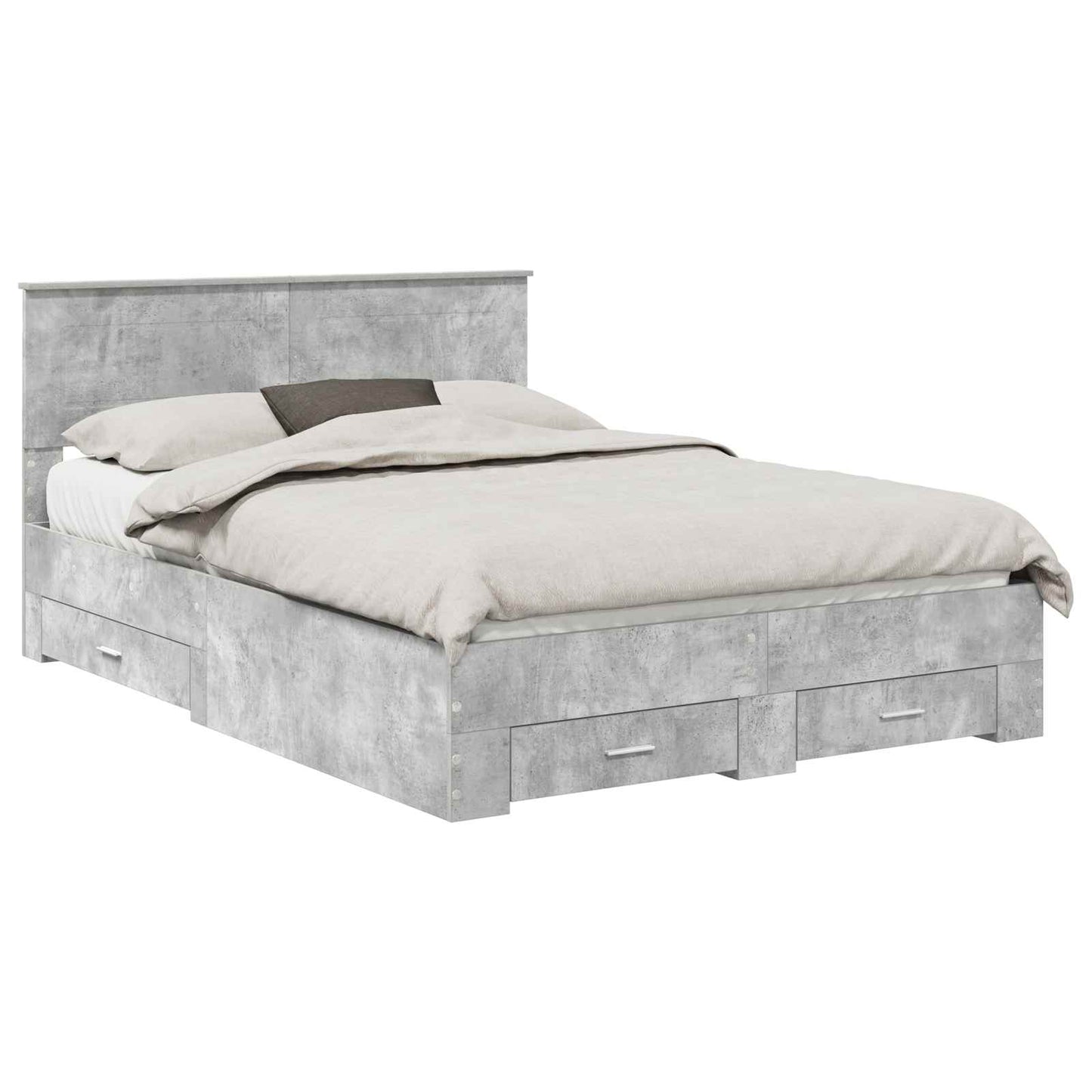 Struttura del letto con testiera Grigio cemento 140 x 190 cm