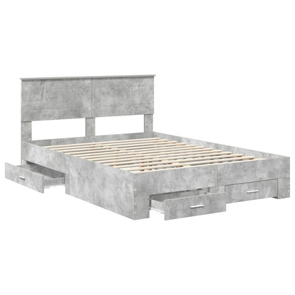 Struttura del letto con testiera Grigio cemento 140 x 190 cm