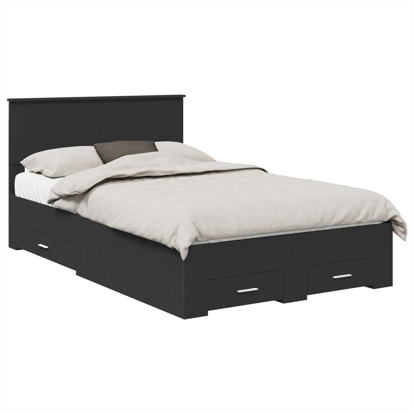 Struttura del letto Nero 135 x 190 cm Legno multistrato
