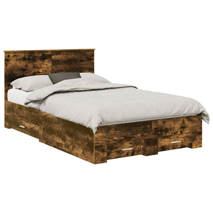 Struttura del letto Rovere fumÃ© 135 x 190 cm Legno multistrato