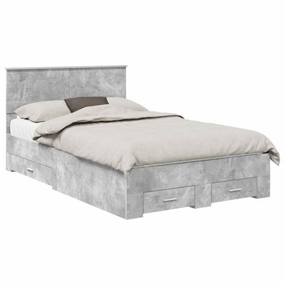 Struttura del letto con testiera Grigio cemento 120 x 190 cm