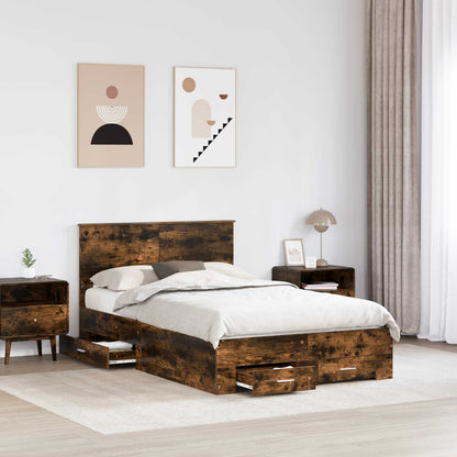 Struttura del letto Rovere fumÃ© 120 x 190 cm Legno multistrato