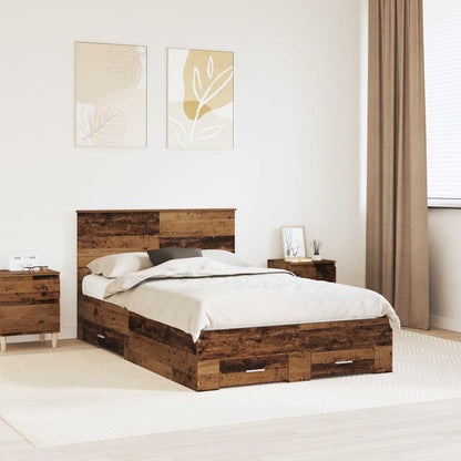 Struttura del letto con testiera Legno vecchio 120 x 190 cm