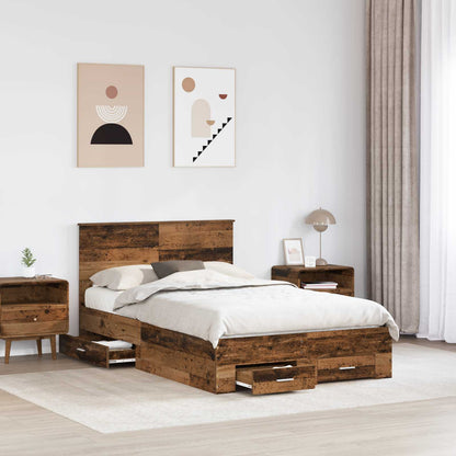 Struttura del letto con testiera Legno vecchio 120 x 190 cm