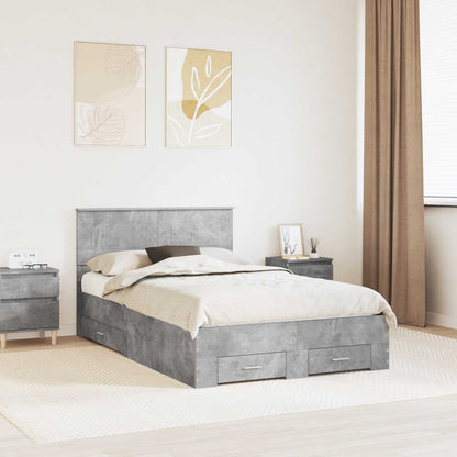Struttura del letto con testiera Grigio cemento 120 x 200 cm