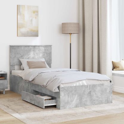 Struttura del letto con testiera Grigio cemento 100 x 200 cm