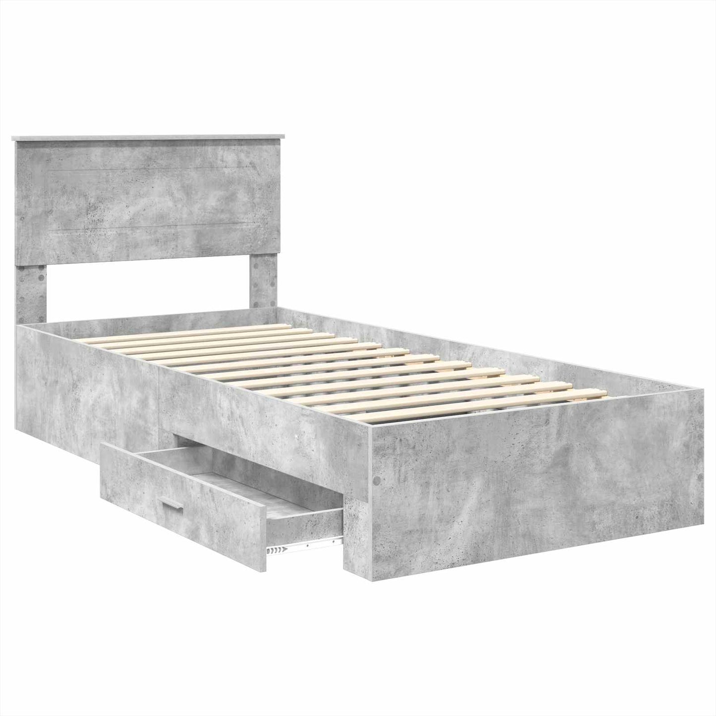 Struttura del letto con testiera Grigio cemento 100 x 200 cm