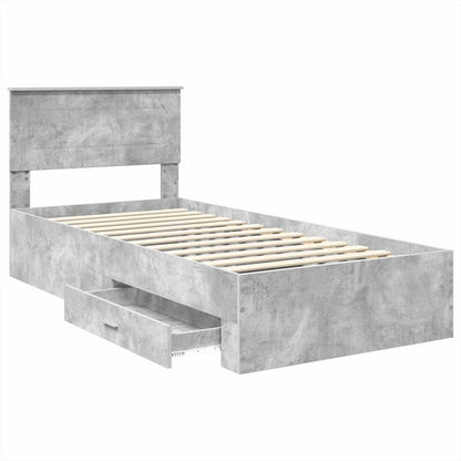 Struttura del letto con testiera Grigio cemento 100 x 200 cm
