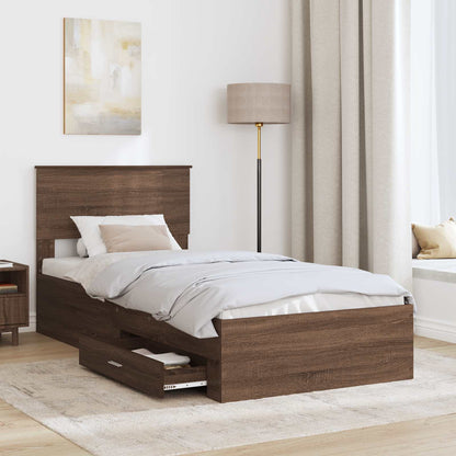 Struttura del letto Rovere Marrone e Argento 100 x 200 cm