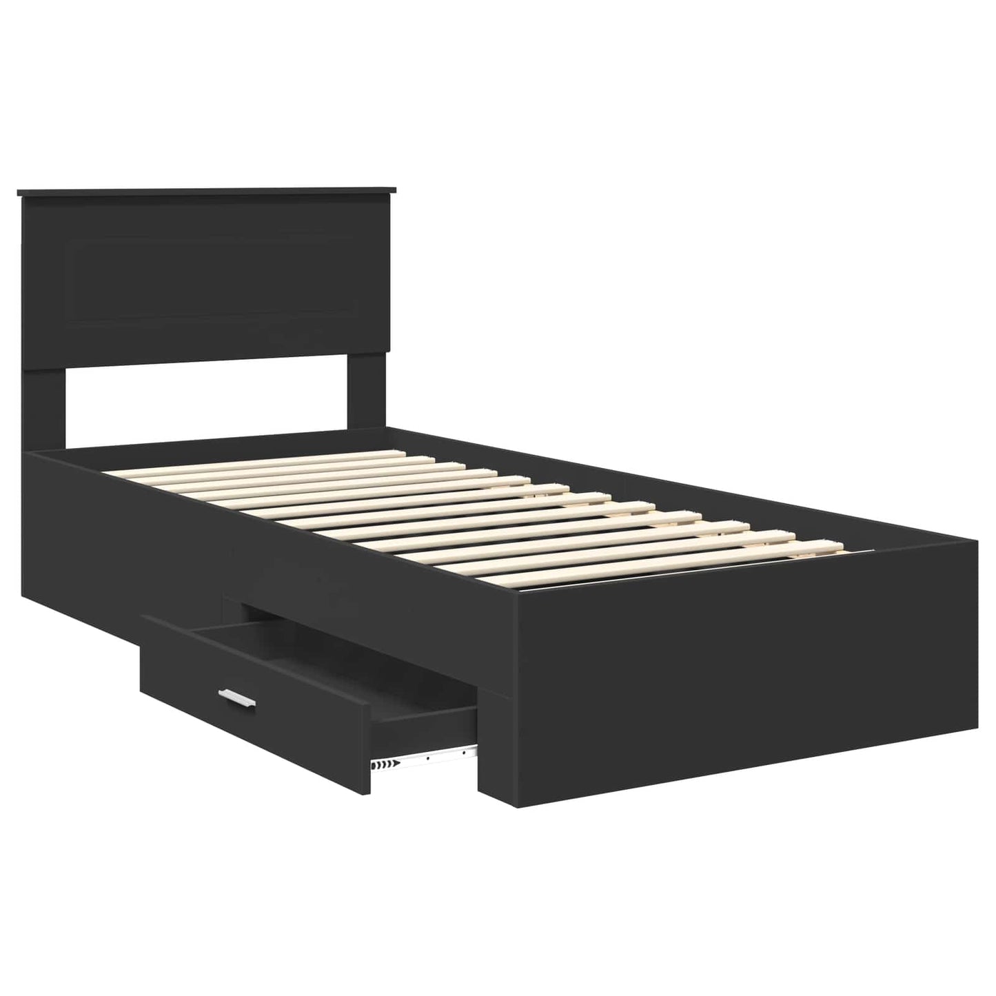 Struttura del letto Nero 90 x 200 cm Legno multistrato
