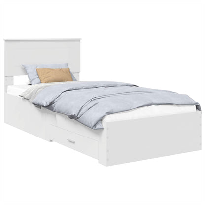 Struttura del letto con testiera Bianco e Argento 75 x 190 cm