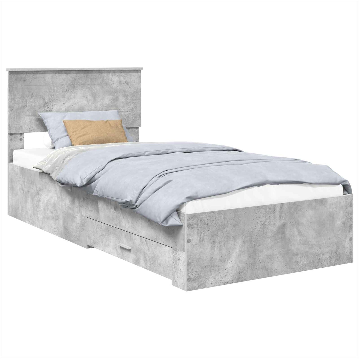 Struttura del letto Grigio Certo e Argento 75 x 190 cm