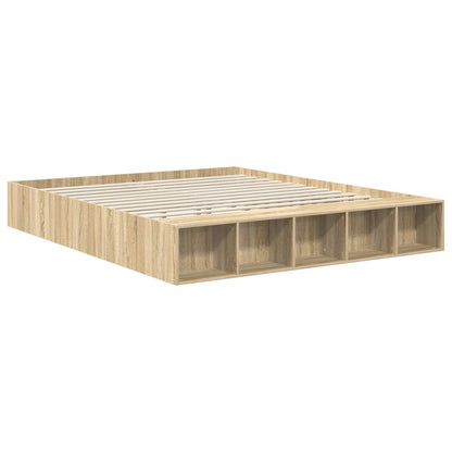 Struttura del letto con lo scaffale Rovere Sonoma 180 x 200 cm