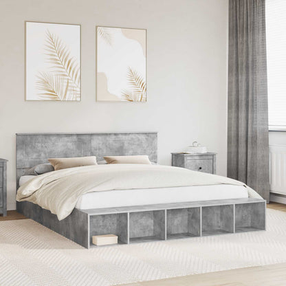 Struttura del letto con lo scaffale Grigio cemento 180 x 200 cm