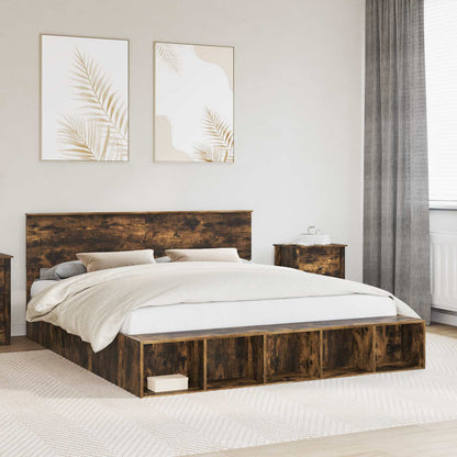 Struttura del letto Rovere fumÃ© 180 x 200 cm Legno multistrato