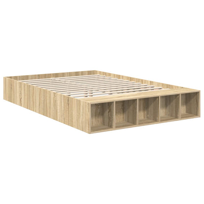 Struttura del letto con lo scaffale Rovere Sonoma 160 x 200 cm