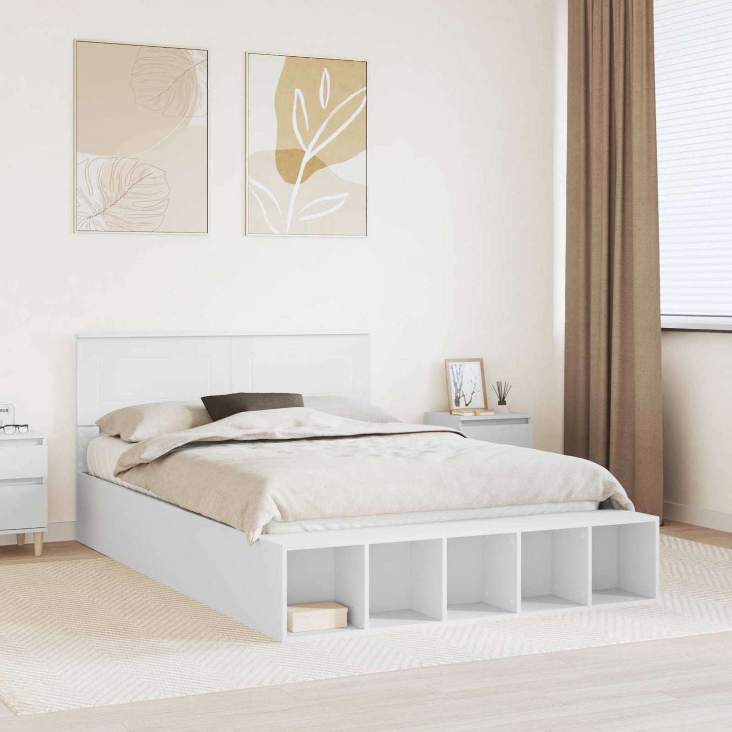 Struttura del letto Bianco 150 x 200 cm Legno multistrato