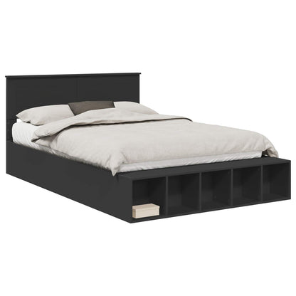 Struttura del letto Nero 150 x 200 cm Legno multistrato