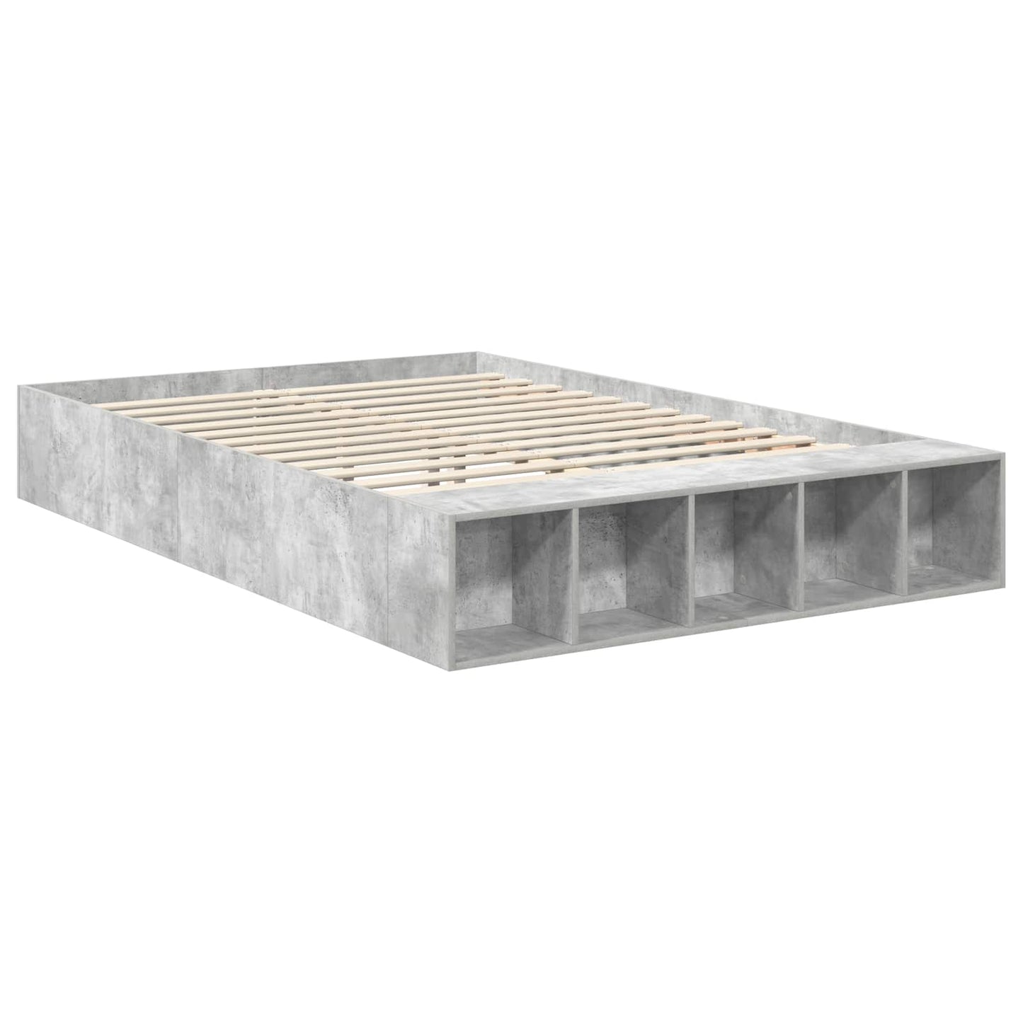 Struttura del letto con lo scaffale Grigio cemento 140 x 190 cm
