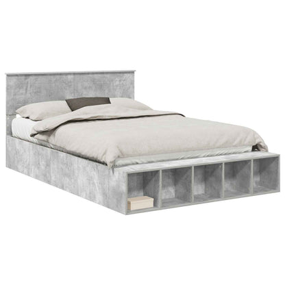 Struttura del letto con lo scaffale Grigio cemento 140 x 200 cm