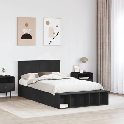 Struttura del letto Nero 120 x 190 cm Legno multistrato