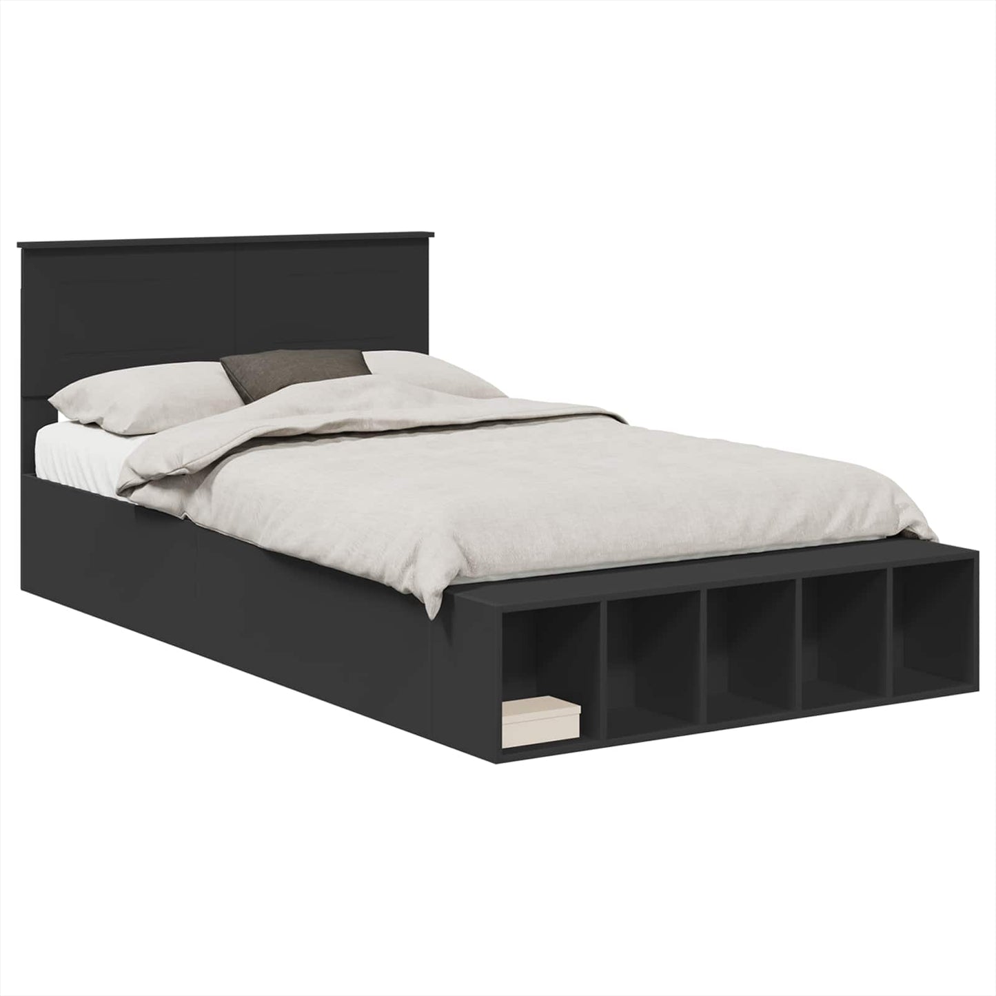 Struttura del letto Nero 120 x 190 cm Legno multistrato